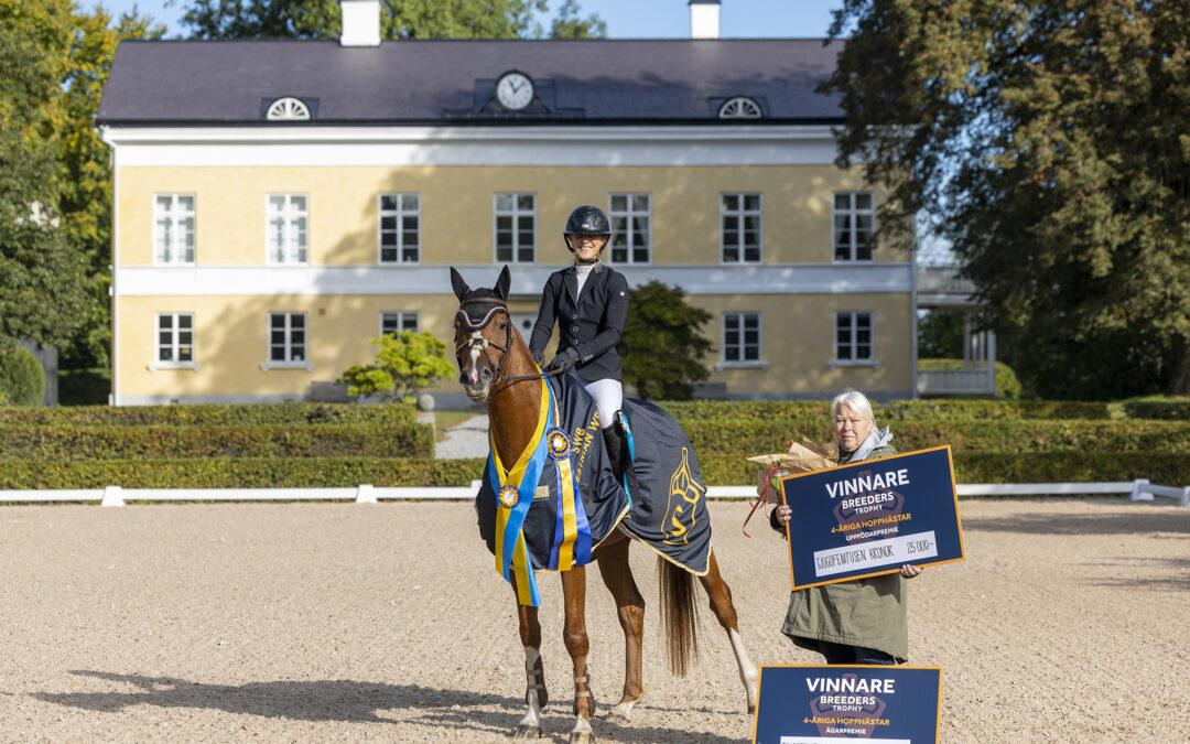 Min Femerald (SWB) vann Breeders Trophy för 4-åriga hästar presenterad av Lenz Hästfokus